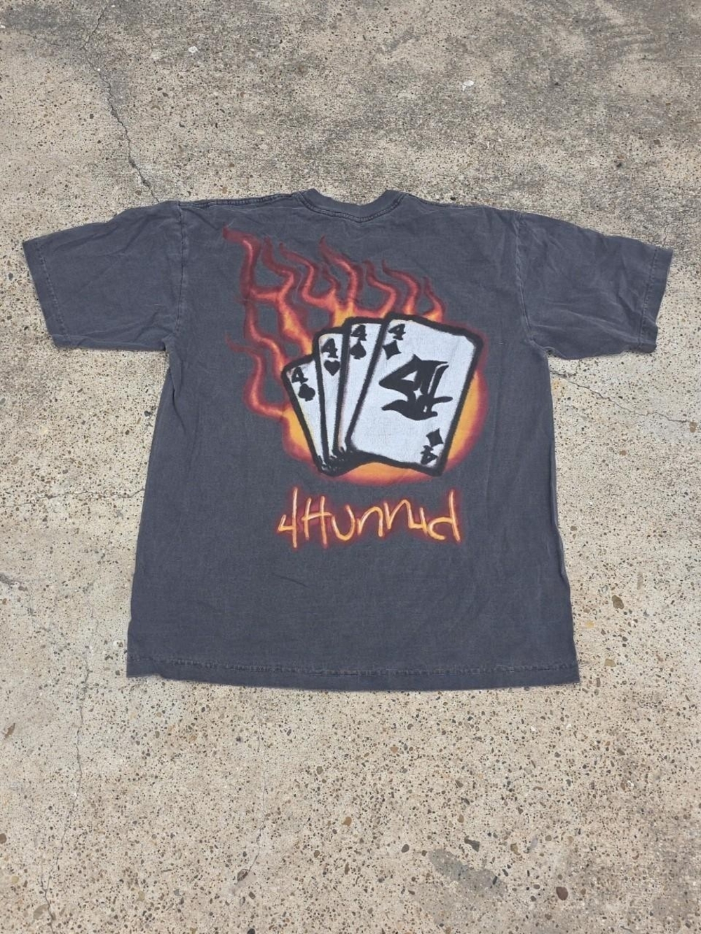 4Hunnid 4 Of A Kind Faded Wash Shirt Size Medium